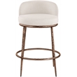 Meridian Furniture Ferro Beige Linen Textured Performance Fabric Counter Stool