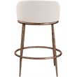 Meridian Furniture Ferro Beige Linen Textured Performance Fabric Counter Stool