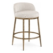 Meridian Furniture Ferro Beige Linen Textured Performance Fabric Counter Stool