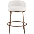 Meridian Furniture Ferro Cream Linen Textured Performance Fabric Counter Stool
