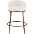 Meridian Furniture Ferro Cream Linen Textured Performance Fabric Counter Stool