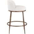 Meridian Furniture Ferro Cream Linen Textured Performance Fabric Counter Stool
