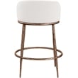 Meridian Furniture Ferro Cream Linen Textured Performance Fabric Counter Stool