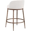 Meridian Furniture Ferro Cream Linen Textured Performance Fabric Counter Stool