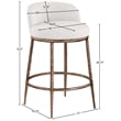 Meridian Furniture Ferro Cream Linen Textured Performance Fabric Counter Stool