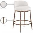 Meridian Furniture Ferro Cream Linen Textured Performance Fabric Counter Stool