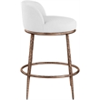 Meridian Furniture Ferro White Linen Textured Performance Fabric Counter Stool