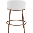 Meridian Furniture Ferro White Linen Textured Performance Fabric Counter Stool