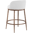 Meridian Furniture Ferro White Linen Textured Performance Fabric Counter Stool