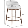 Meridian Furniture Ferro White Linen Textured Performance Fabric Counter Stool