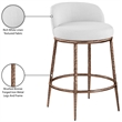 Meridian Furniture Ferro White Linen Textured Performance Fabric Counter Stool