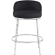 Meridian Furniture Ferro Black Linen Textured Performance Fabric Counter Stool