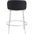 Meridian Furniture Ferro Black Linen Textured Performance Fabric Counter Stool
