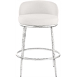 Meridian Furniture Ferro Cream Linen Textured Performance Fabric Counter Stool