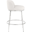 Meridian Furniture Ferro Cream Linen Textured Performance Fabric Counter Stool