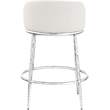 Meridian Furniture Ferro Cream Linen Textured Performance Fabric Counter Stool