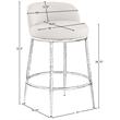 Meridian Furniture Ferro Cream Linen Textured Performance Fabric Counter Stool