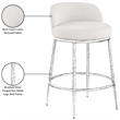 Meridian Furniture Ferro Cream Linen Textured Performance Fabric Counter Stool
