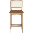 Meridian Furniture Atrium Cognac Vegan Leather Counter Stool (Set of 2)