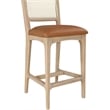 Meridian Furniture Atrium Cognac Vegan Leather Counter Stool (Set of 2)