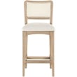 Meridian Furniture Atrium Cream Vegan Leather Counter Stool (Set of 2)