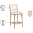 Meridian Furniture Atrium Cream Vegan Leather Counter Stool (Set of 2)
