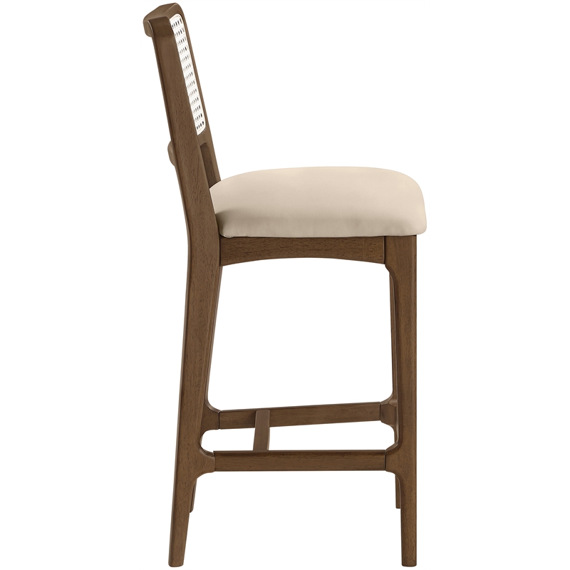Meridian Furniture Atrium Beige Vegan Leather Counter Stool (Set of 2)