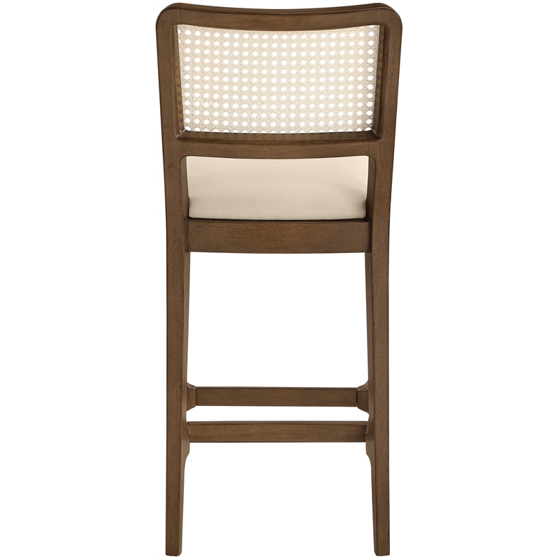 Meridian Furniture Atrium Beige Vegan Leather Counter Stool (Set of 2)