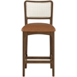 Meridian Furniture Atrium Cognac Vegan Leather Counter Stool (Set of 2)