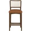 Meridian Furniture Atrium Cognac Vegan Leather Counter Stool (Set of 2)