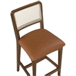 Meridian Furniture Atrium Cognac Vegan Leather Counter Stool (Set of 2)