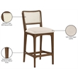 Meridian Furniture Atrium Cream Vegan Leather Counter Stool (Set of 2)