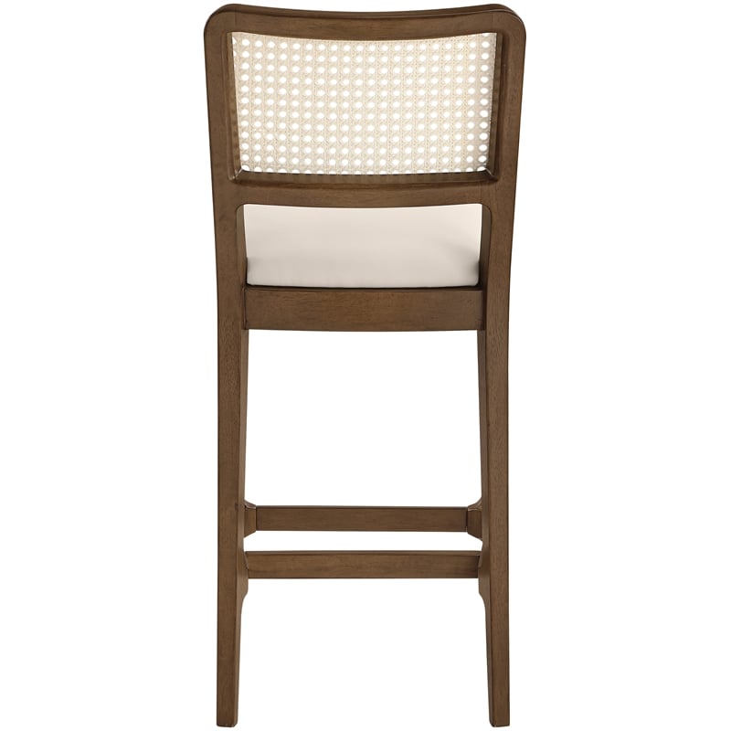 Meridian Furniture Atrium Cream Vegan Leather Counter Stool (Set of 2)