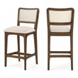 Meridian Furniture Atrium Cream Vegan Leather Counter Stool (Set of 2)