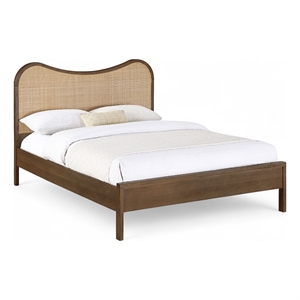 Meridian Furniture Windsor Brown Solid Wood And Natural Cane Full Bed