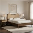 Meridian Furniture Windsor Brown Solid Wood And Natural Cane Full Bed