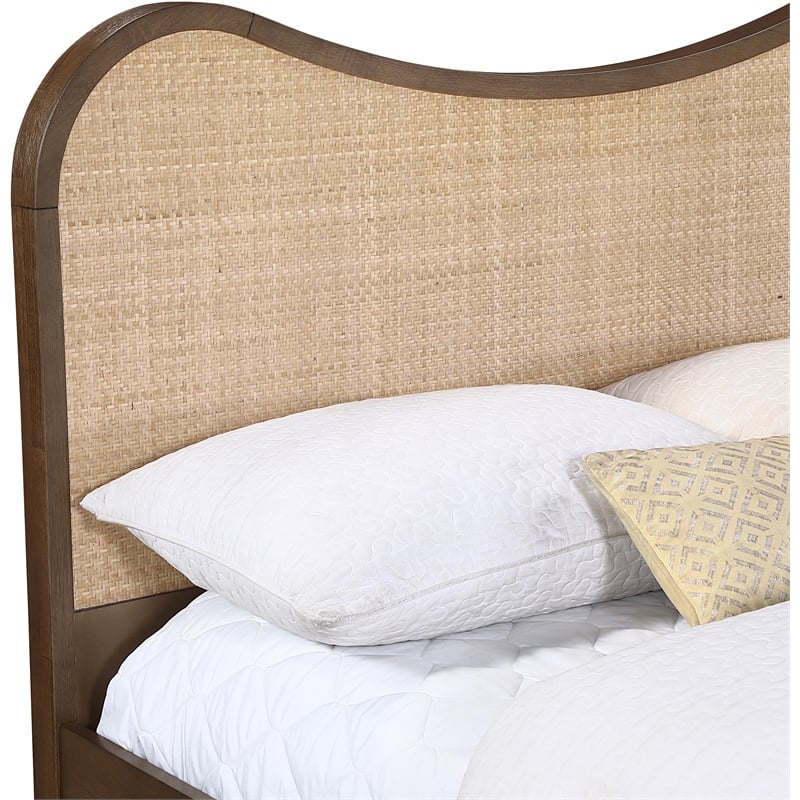 Meridian Furniture Windsor Brown Solid Wood And Natural Cane Full Bed