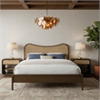 Meridian Furniture Windsor Brown Solid Wood And Natural Cane Queen Bed