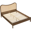 Meridian Furniture Windsor Brown Solid Wood And Natural Cane Queen Bed