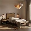 Meridian Furniture Windsor Brown Solid Wood And Natural Cane Twin Bed