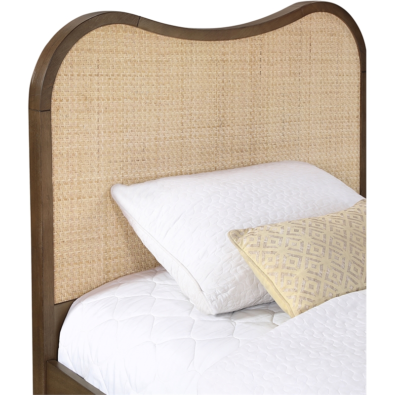 Meridian Furniture Windsor Brown Solid Wood And Natural Cane Twin Bed