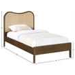 Meridian Furniture Windsor Brown Solid Wood And Natural Cane Twin Bed