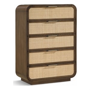 Meridian Furniture Windsor Brown Solid Wood And Natural Cane Chest