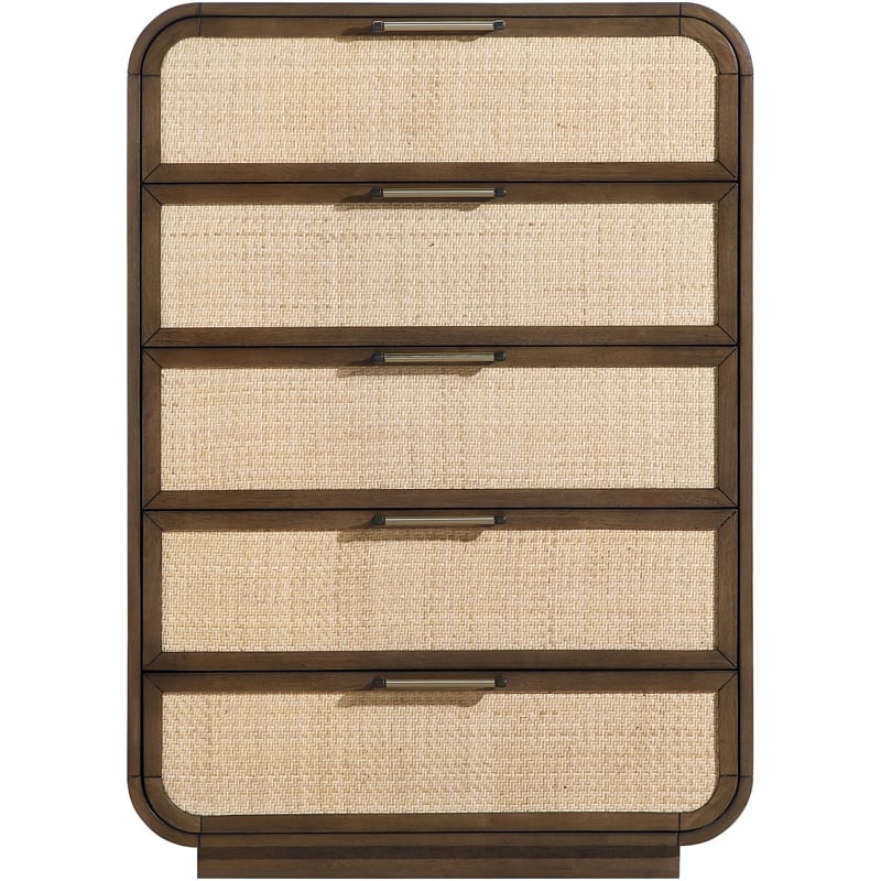 Meridian Furniture Windsor Brown Solid Wood And Natural Cane Chest