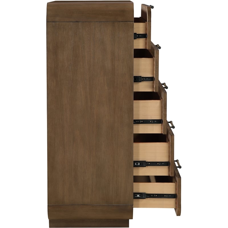 Meridian Furniture Windsor Brown Solid Wood And Natural Cane Chest