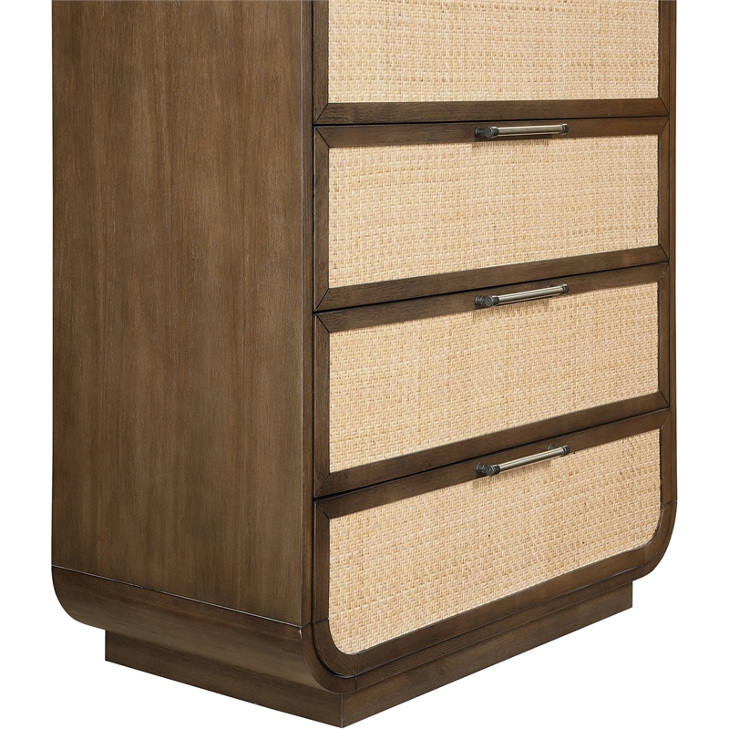 Meridian Furniture Windsor Brown Solid Wood And Natural Cane Chest