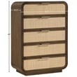 Meridian Furniture Windsor Brown Solid Wood And Natural Cane Chest