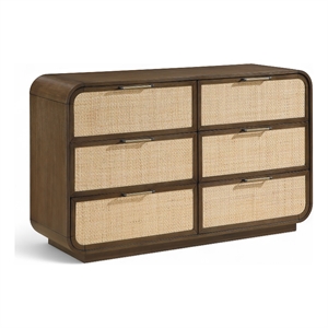 Meridian Furniture Windsor Brown Solid Wood And Natural Cane Dresser