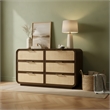 Meridian Furniture Windsor Brown Solid Wood And Natural Cane Dresser