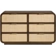 Meridian Furniture Windsor Brown Solid Wood And Natural Cane Dresser